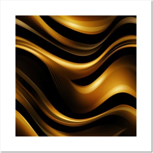 Golden Harmony: Abstract Stripes in Luxe Gold Posters and Art